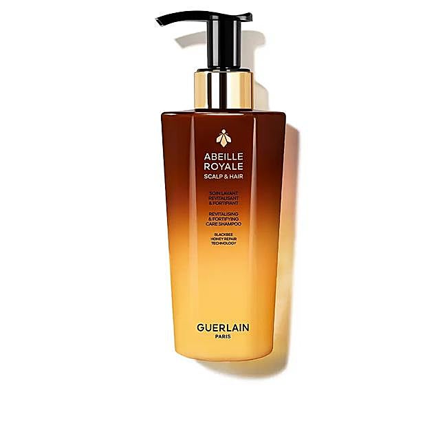 Guerlain Abeille Royale Champú revitalizante y fortalecedor para cuero cabelludo y cabello.